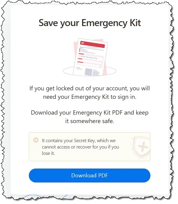1Password Emergency Kit Download.