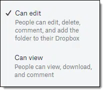 Can Edit options.