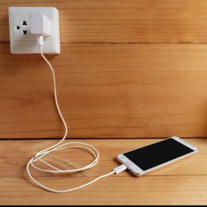 Safely charging using a wall socket.