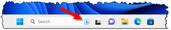 Bing icon in Taskbar Search.