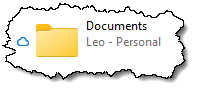 Documents shortcut to OneDrive.