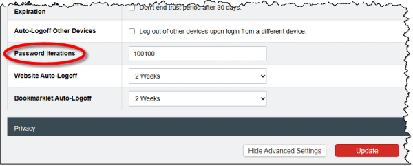 Password Iterations Setting in LastPass