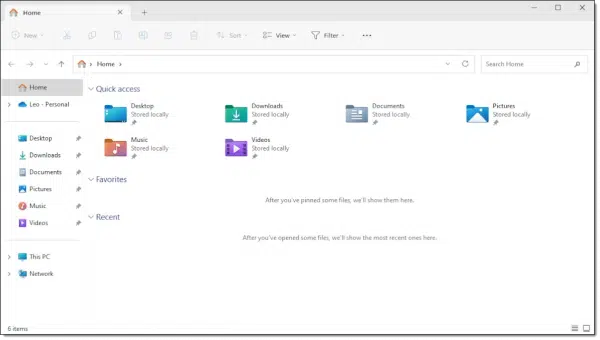 Windows File Explorer - Defaults.