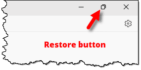 Restore Button on a maximized window.