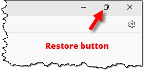Restore Button on a maximized window.