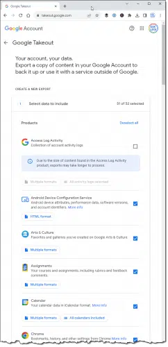 Google Takeout