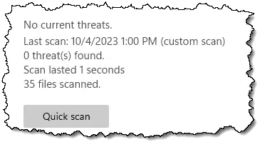 Scan of a single .xlsx file.
