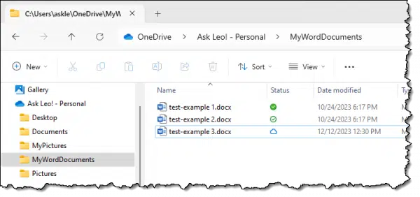 OneDrive On-Demand example.
