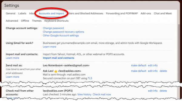 Gmail accounts and import.