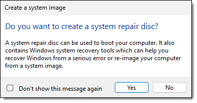 Create a system repair disc?