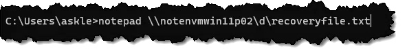 Running Notepad to open a remote file.