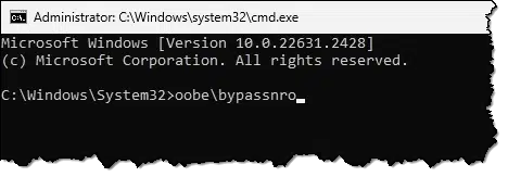 Windows 11 Setyup Command Prompt Trick