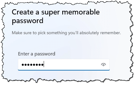 Windows 11 Setup Password.