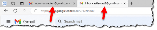 Two accounts open in Gmail.