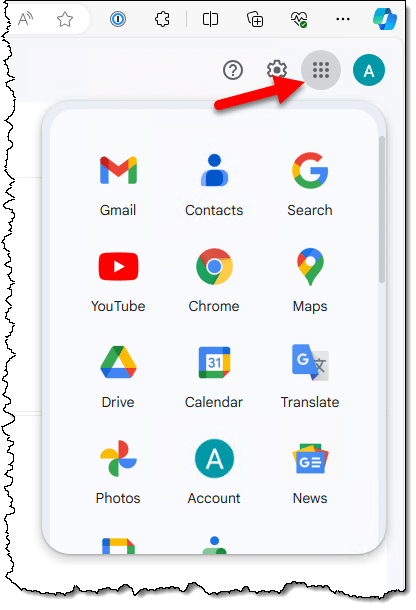 Other available Google services.