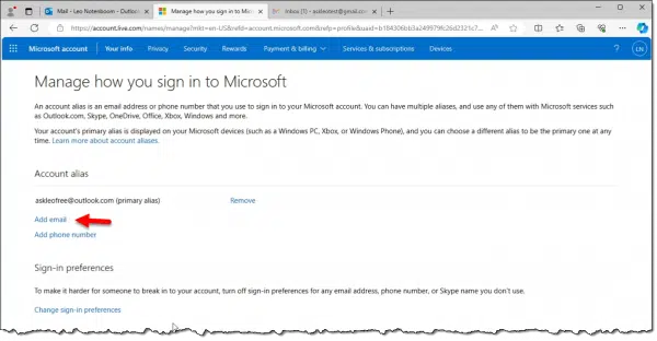 Microsoft Account: Manage Signin