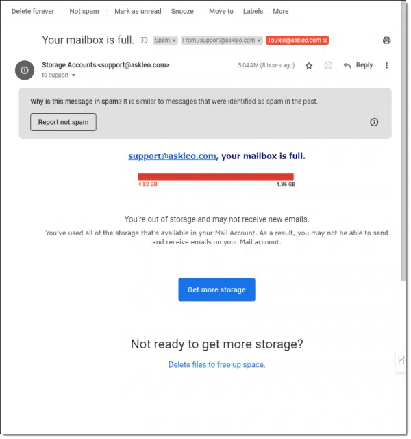 Spam example.
