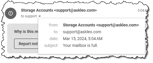 From: information in spam.