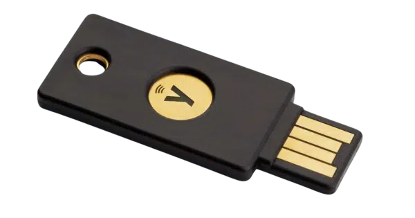 YubiKey example of a USB 2FA device.