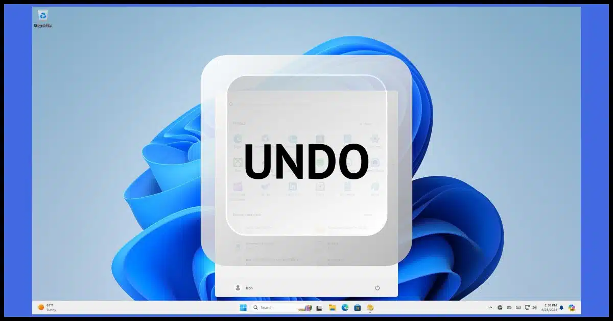 Windows 11 with a large "UNDO" key over it.