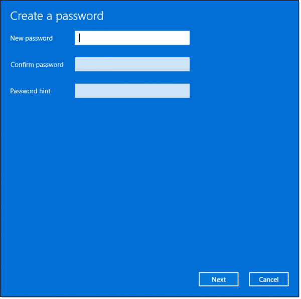 Create a password dialog.