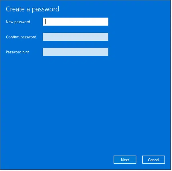 Create a password dialog.