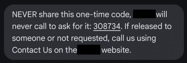 A One Time Code