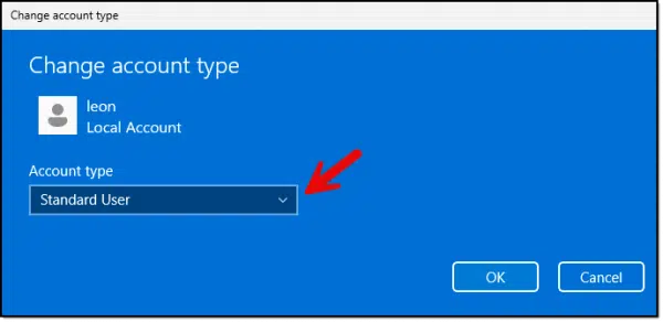 Change Account Type