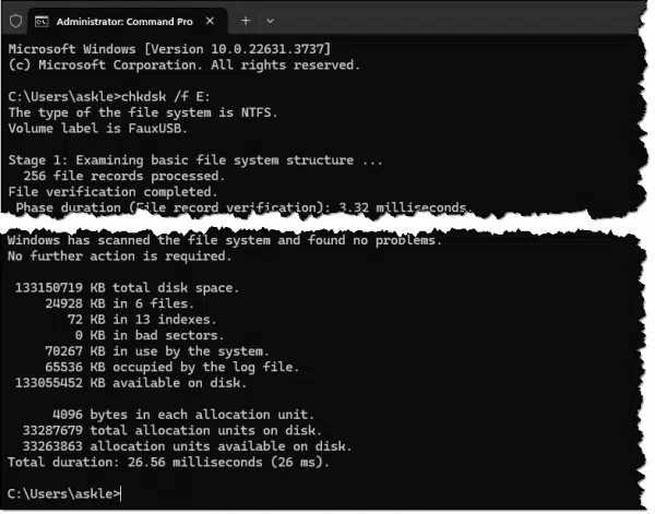 CHKDSK /F
