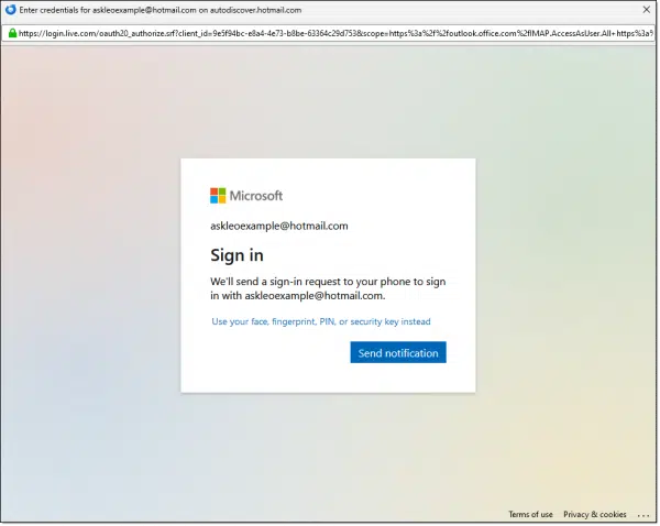 Mkicrosoft account sign-in.
