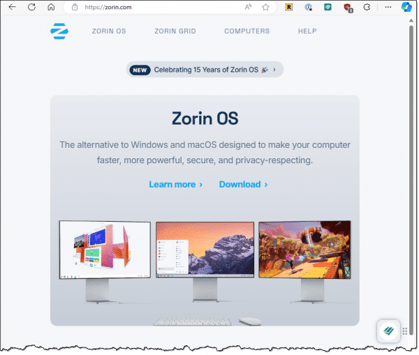 Zorin OS Homepage.