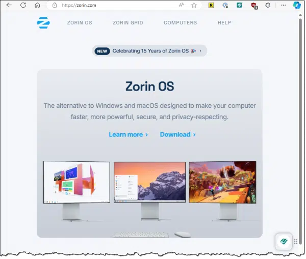 Zorin OS Homepage.