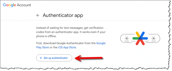 Authenticator app page.