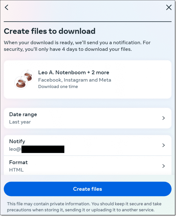 Create files to download.