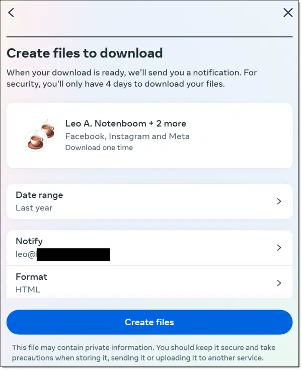 Create files to download.