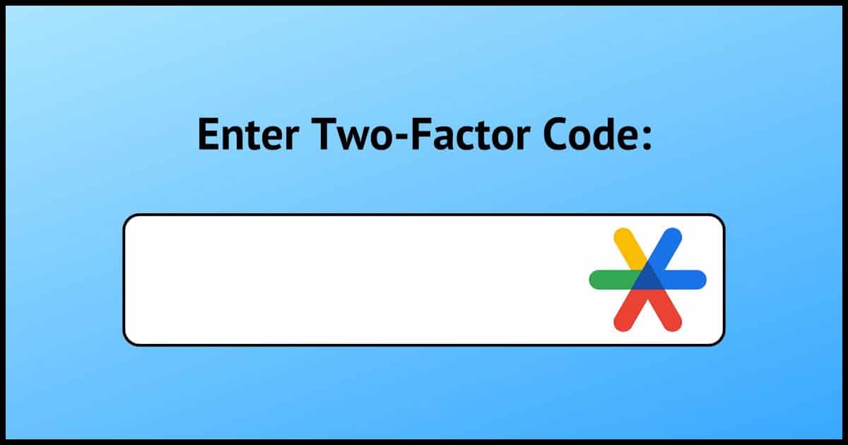 Enter two-factor code.