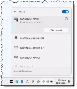 Available Wi-Fi hotspots in my home. (Image: askleo.com)