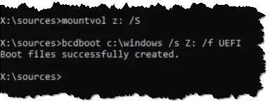 Configuring boot information.