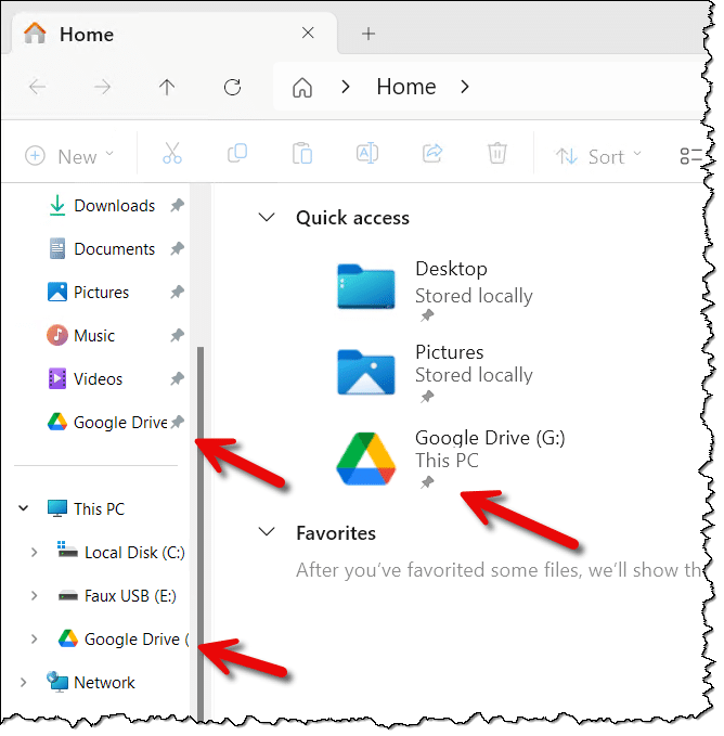 Google Drive in Windows File Explorer