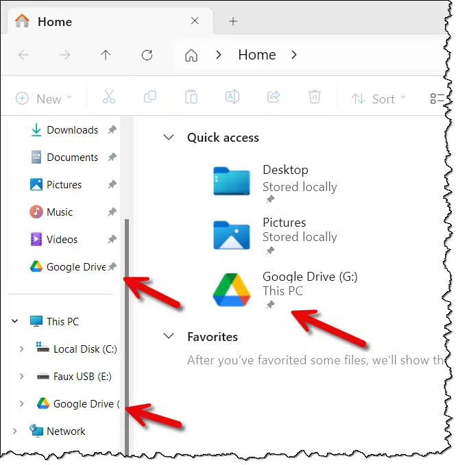 Google Drive in Windows File Explorer