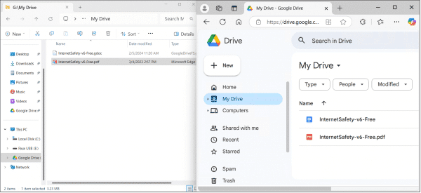 Google Drive: local and cloud.