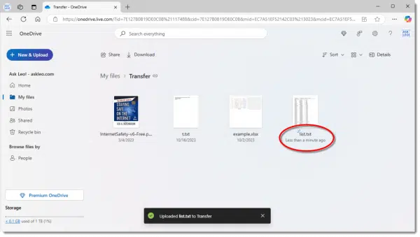 A file uploaded to OneDrive.com.