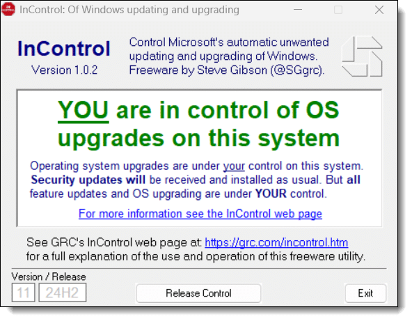 InControl in Windows 11.