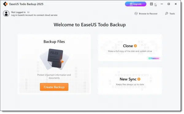 EaseUS Todo Welcome.
