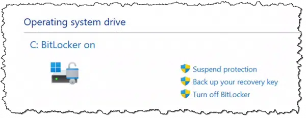 BitLocker is on.