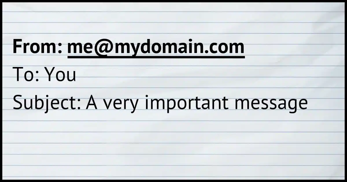 From: me@mydomain.com