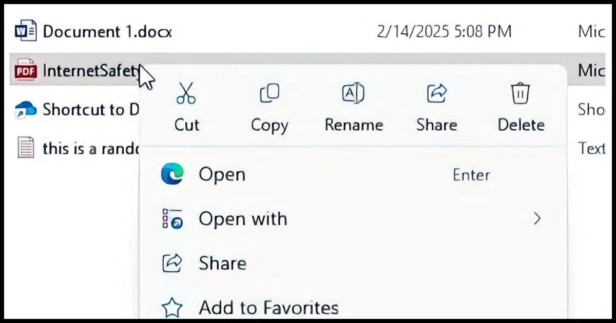 New Windows 11 Right-click.