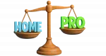 Home and Pro on a balance scale.