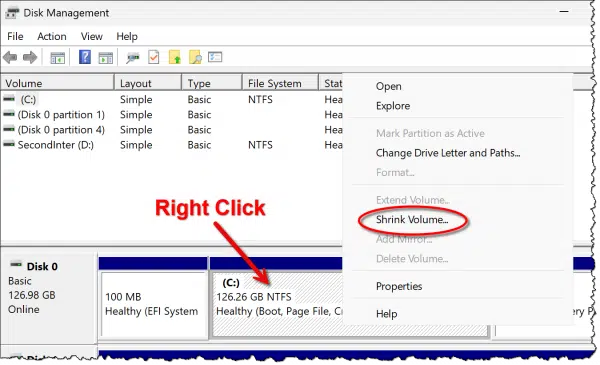 Partition Shrink Link