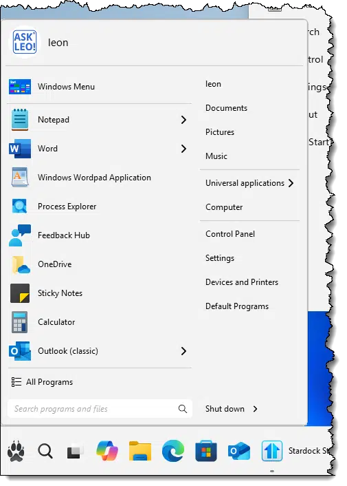 Start11 Modern Style Start menu